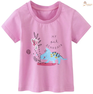 Camisetas para niños al por mayor, ropa para niños, Camisetas estampadas de manga corta para niñas - Product Image 2