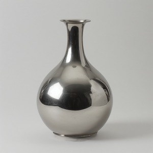 Vase unique en métal à finition argentée haut fabriqué à la main conçu pour rehausser les intérieurs modernes avec une décoration intemporelle - Product Image 3