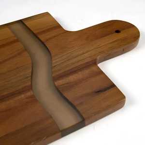 Tabla de cortar de resina y madera de acacia hecha a mano, nuevo diseño elegante para utensilios de cocina, tabla de cortar de gran oferta - Product Image 2