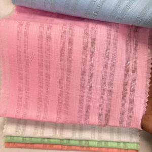Usine de matériel de chemise en coton lin à rayures en gros 58 largeur pour les acheteurs mondiaux dans la gamme de prix budgétés - Product Image 1