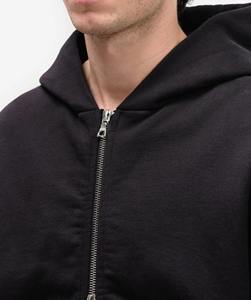 Men's Winter Class <b>Black</b> <b>Zipper</b> <b>Hoodie</b> Regular Fit 400GSM 100% Cotton Garment Dyed Pre-shrunk Windproof Breathable Eco-Friendly - Product Image 3