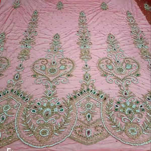 Giá Tốt Nhất Sang Trọng Handmade 100% Polyester Hàng May Mặc Chất Lượng Cao Đính Cườm Vải Zircon Dệt Lưới Xuất Khẩu Trực Tiếp Ấn Độ Nhà Cung Cấp - Product Image 1