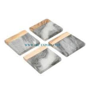 Events Party <b>Table</b> Decorative Coaster Sets Square Shape Marble Material Dinnerware Coaster Premium Quality Hot Sale <b>Placement</b> - Product Image 4