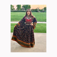 Excelente calidad Afghani Kuchi vestidos para Eid calidad color sólido bordado Vestido de manga larga Mujer Afgana