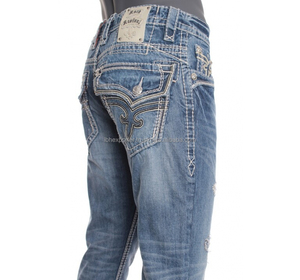 Jeans en denim les plus vendus avec broderie personnalisée sur la poche arrière - Product Image 2