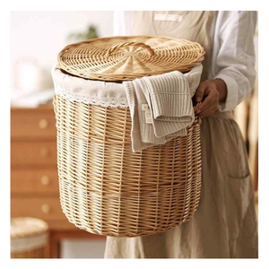 Best-Selling Lightweight Handwoven <b>Rattan</b> <b>Storage</b> Baskets Wicker Organizer OEM ODM Service Available Made in Vietnam - Product Image 4