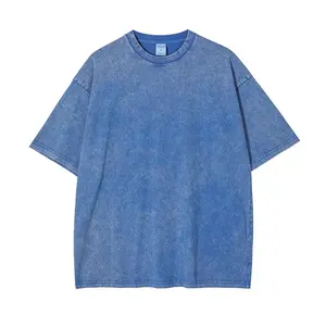 Camisetas lisas de alta calidad al por mayor, ropa informal, camiseta lisa sencilla con logotipo personalizado para hombre, venta al por mayor de 300gsm de peso pesado - Product Image 3