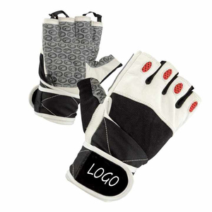 Pro cuero de alta calidad cuatro estaciones medio dedo guantes de gimnasio entrenamiento deportivo diario pantalla táctil Fitness Protector transpirable - Product Image 4