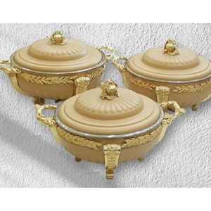 Plat Casserole Avec Couvercle En Or Peinture À La Main Travail Vaisselle Plats De Service Alimentaire Eid Célébration Serveur Pot - Product Image 5