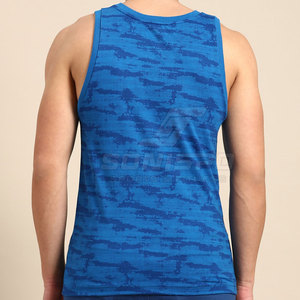SONISPO Débardeur Homme Bleu Imprimé Séchage Rapide Col Rond Sportif Fitness en Tissu Tricoté - Product Image 3
