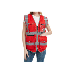 Vente en gros 100% gilet de sécurité réfléchissant en polyester pour ingénieurs Logo personnalisé étanche à l'eau avec poches - Product Image 2