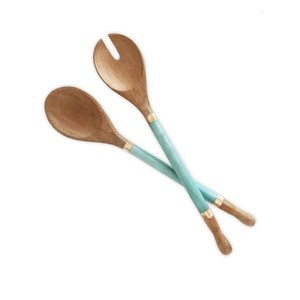 Serveurs à salade de vente d'usine avec poignée en résine ensemble de serveurs à salade faits à la main produit en bois pour usage domestique dans la cuisine - Product Image 5