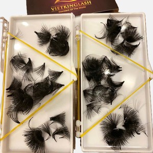 Extensions de cils synthétiques professionnelles pré-faites en éventail, courbure CC/DD/M/L, épaisseur 0,03-0,10 mm, 16D, pour vente en gros - Product Image 1