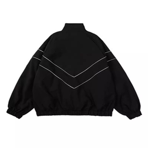 Manteaux de sport personnalisés Oem pour hommes, vêtements de sport imperméables et respirants pour l'extérieur, veste coupe-vent Hip Hop surdimensionnée - Product Image 2