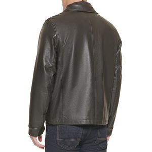 Veste en cuir pour homme de haute qualité 2026, en cuir de vache, col montant, veste de motard, vêtements décontractés, veste en cuir pour homme - Product Image 3