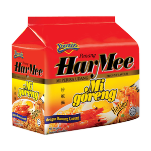 Fideos instantáneos Ibumie Penang Har Mee Mi Goreng con sabor a camarones, paquete familiar de 80g x 5 unidades x 12 - Product Image 1