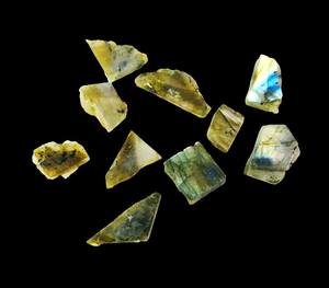 10 pièces Flashy Labradorite Slice Cabochon Set! Pierres précieuses multiformes polies 64 carats pour la fabrication de bijoux - Product Image 4