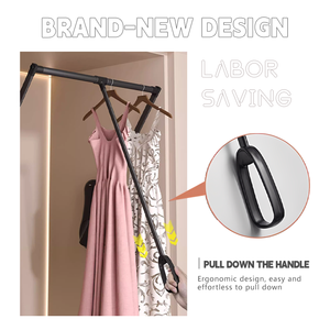 Hot Bán Mềm Đóng Thủy Lực Kéo Xuống Tủ Quần Áo Thanh Có Thể Điều Chỉnh Im Lặng Nâng Cao Khả Năng Tải Tiết Kiệm Không Gian - Product Image 4