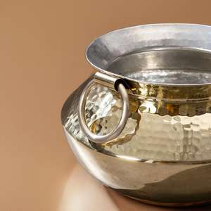 Latón Patili/Degchi Utensilios de cocina indios tradicionales Naturalmente antiadherente No tóxico - Product Image 3