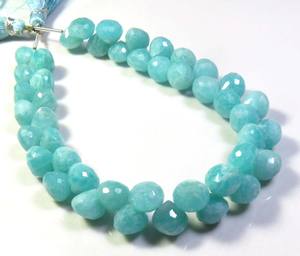 Cuentas de Piedras Preciosas de Amazonita Natural Azul Facetadas de Alta Calidad, Forma de Cebolla de 8 mm, Collar de 8 Pulgadas de Gems Valley - Product Image 4