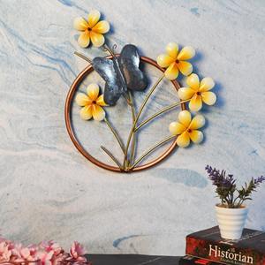 Décorations murales en métal robustes, design floral en forme de papillon, artisanat en métal artisanal, cadre mural pour la maison, le bureau, l'intérieur - Product Image 3