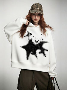 เสื้อฮู้ดหนาทรงหลวมสำหรับผู้หญิงกำหนดได้เองสวมใส่สบายโอเวอร์ไซส์ - Product Image 2