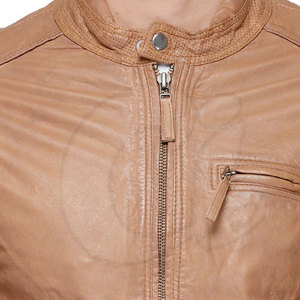 Men's Fashion Wear Leather Jacket Customized Logo <b>Stand</b> Collar Cow Skin High Quality Winter Jacket Waterproof Eco-Friendly - Product Image 5
