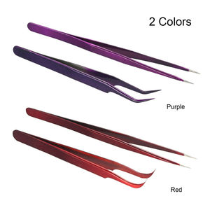 Pinzas de extensión de pestañas de 90 grados de acero inoxidable de la mejor calidad Diseño OEM Último modelo - Product Image 3