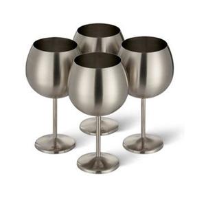 Copa de Vino de Acero Inoxidable Martillada Más Popular con Placa Martillada y Toque Dorado en el Interior para el Festival Judío - Product Image 1