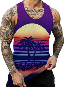 เสื้อกล้ามกีฬาของผู้ชายสำหรับฤดูร้อนเสื้อกล้ามระบายอากาศได้ดีผ้าฝ้าย100% ลูกไม้กันยูวีแขนกุดสำหรับเพาะกาย - Product Image 2