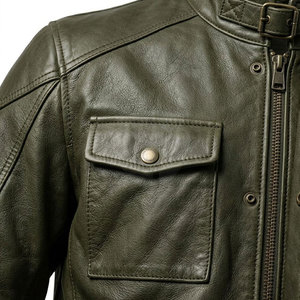 Veste en cuir élégante pour homme, coupe ajustée, en cuir véritable, style motard, durable, confortable, veste d'hiver pour un usage décontracté - Product Image 6