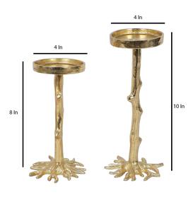 Solid Gold <b>Trunks</b> Pillar Tealight Candle Holder Wedding Decoration Accessories Handmade Candle Stand Set of 2 - Product Image 4