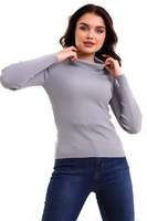 Suéter de cuello alto para mujer, manga larga, ajuste cálido, OEM personalizado, Jersey multicolor