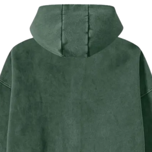Sudadera con Capucha Verde Oscuro con Cierre, Estilo Urbano, Unisex, Algodón Grueso, Holgada, Venta al Por Mayor 2026 - Product Image 2