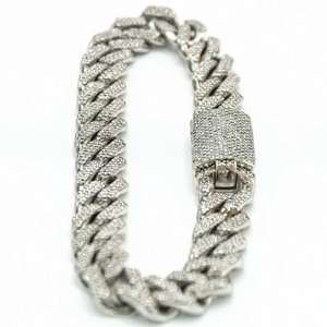 Moissanite VS1 Plaqué Rhodium Or Blanc Bracelet à Maillons Cubains Diamant Taille Bijoux de Mariage Hip Hop Unisexe Argent Sterling 925 - Product Image 4