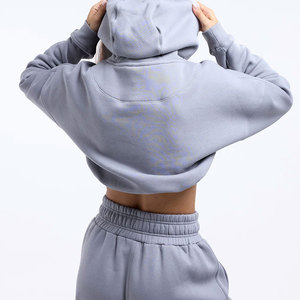 Sudadera Corta de Invierno para Mujer, Precio Económico al por Mayor, 100% Algodón, Logotipo Frontal Personalizado, Ligera - Product Image 6