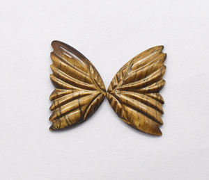 Pares de mariposa de piedra de ojo de tigre natural, cristal de cuarzo, joyería de enemigo tallada a mano, regalos de cristal, cristal 14,30 Cts 22X14mm - Product Image 4