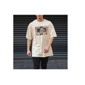 T-shirt à manches tombantes pour hommes, 190 grammes, unisexe, vierge, Logo personnalisé, surdimensionné, Streetwear ample, coton uni, T-shirt surdimensionné - Product Image 4