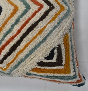Funda de cojín y almohada decorativa con patrón geométrico, nuevo uso doméstico y hotelero, decoración mejorada para el hogar con técnica de retazos - Product Image 2