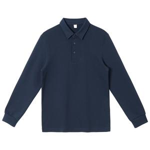 China Bangladesh Factory Price OEM Customized Logo Embroidery Heavyweight Long Sleeve American <b>Casual</b> Fit Unisex Polo <b>Shirt</b> - Product Image 5