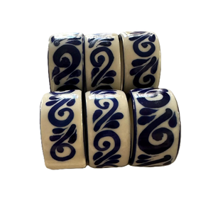 Nouveau designer artisanat rond de serviette en céramique blanche décor de table en porcelaine céramique blanche anneaux de serviette en gros - Product Image 1