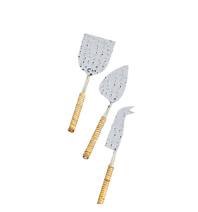 Service à fromage en laiton avec poignée en rotin et parfait pour les ustensiles de cuisine élégants et les mariages de restaurant - Product Image 5