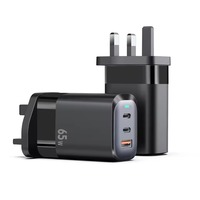 Adaptateur secteur GaN 65W en gros certifié PD QC3.0 12V 15V 20V 3.25A Chargeur Type C Chargeur mural UK pour téléphone portable