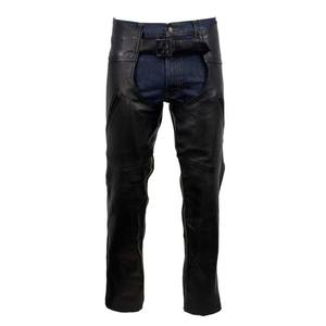 Chaps de moto en cuir véritable, logo personnalisé, noirs, pour hommes, chaps complets, haute qualité - Product Image 4