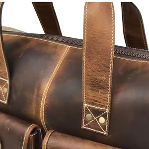 Bolso de lona para portátil de cuero de búfalo genuino de estilo bohemio Vintage indio, bolso de viaje personalizado ligero Unisex atemporal - Product Image 3