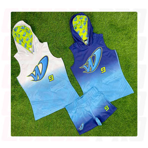 ชุดฟุตบอลธงแบบกำหนดเอง 7v7 สำหรับเด็กผู้หญิง ชุดกีฬา พิมพ์ลายแบบระเหิด ชุดฟุตบอลธงสำหรับผู้ใหญ่และเยาวชน ชุดฟุตบอลธงสำหรับเด็กผู้หญิงแบบพิมพ์ลายแบบระเหิด - Product Image 4