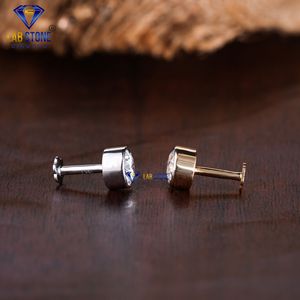 0.32 TDW Boucle d'oreille en or blanc/rose avec diamant taille ronde par Labstone/Boucle d'oreille/Couleur EF-VS - Product Image 4