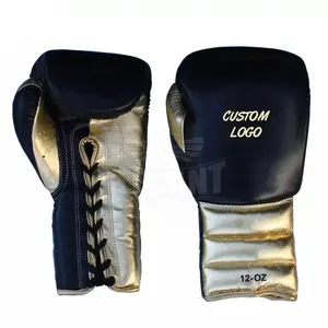 Guantes de boxeo profesionales de cuero dorado y metalizado, guantes de boxeo de alta calidad, color negro y dorado, para Win king y cleto