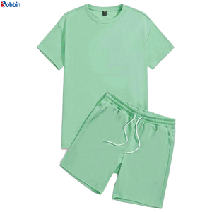 Nuevo Conjunto Deportivo Personalizado para Hombre, Talla Grande, Sudadera Corta y Pantalones Cortos de Algodón con Logotipo Personalizado, Conjunto Moderno Unisex - Product Image 1