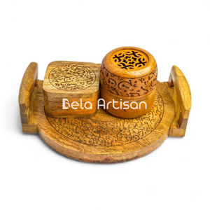 Vente en gros de parfums Ramadan 2025 Dubai-Ensemble Mubkhar, boîte-cadeau Eid Mubarak, ensemble de brûleurs Bakhoor par Bela Artisan - Product Image 1